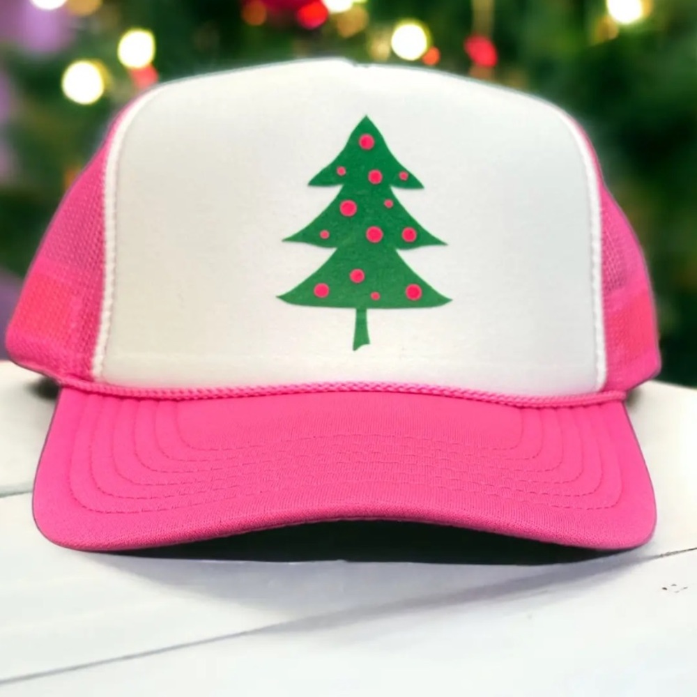 Holiday Pink with Tree Trucker Hat